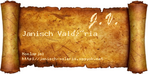 Janisch Valéria névjegykártya